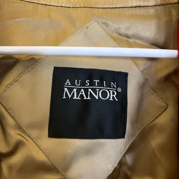 Vintage Austin Manor Belted Khaki Lined Trench Coat Size L (46) - Picture 3 of 8